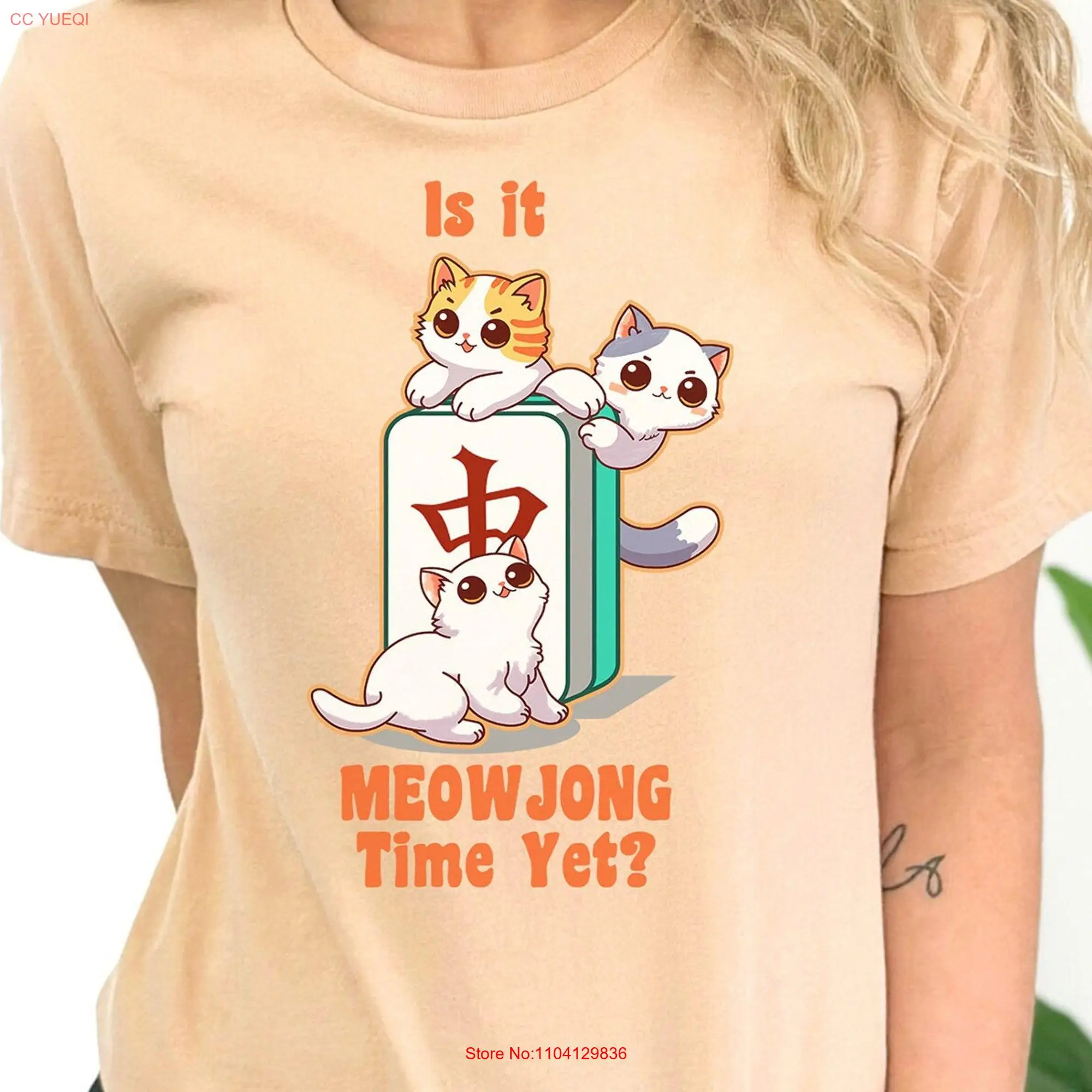 Cats And Mahjong Is It Meowjong Time Board Games T shirt Player s Funny long or short sleeves