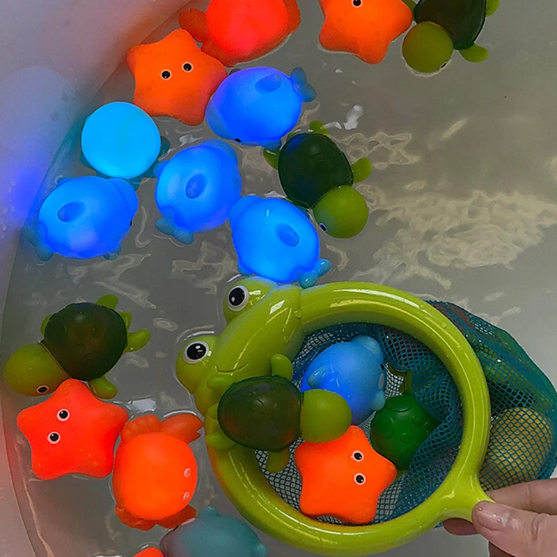 Baby Toys Animal Bath Toys for Kids LED Light Up Floating Water Toy Glowable Washing Water Set  Shower Game Toys for Boy Girls