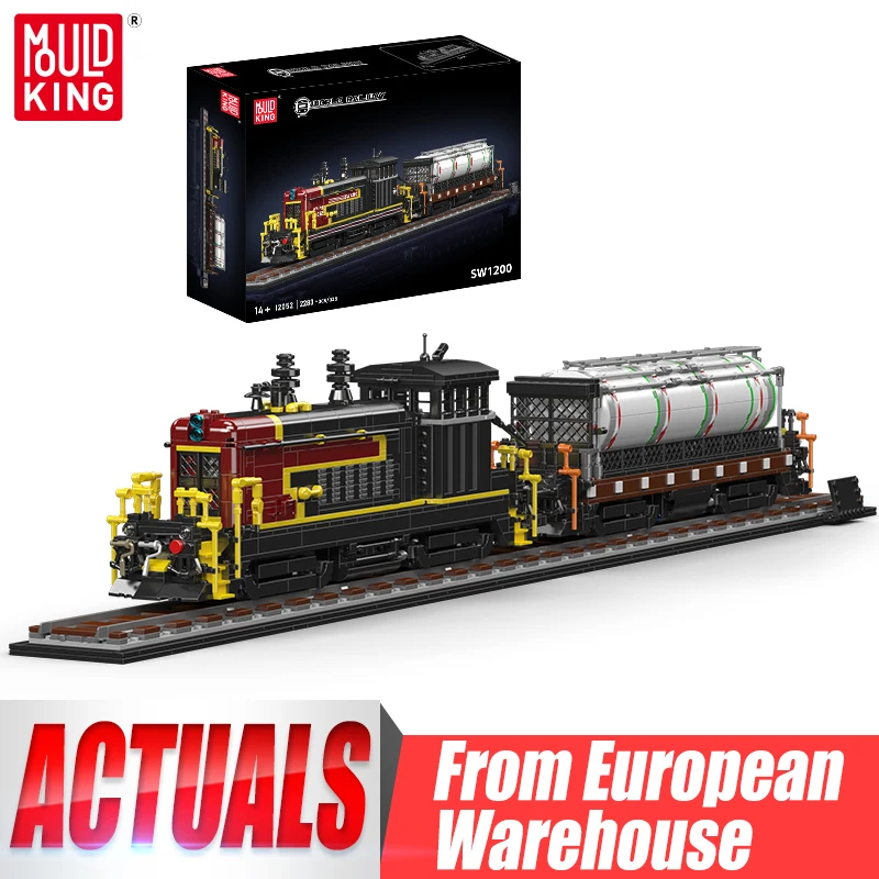 Mould King 12052 Technische Eisenbahn-Spielzeuge Die SW1200 Diesellokomotive Baustein-Set Lokomotivmodell Bausteine Kinder Weihnachtsgeschenk