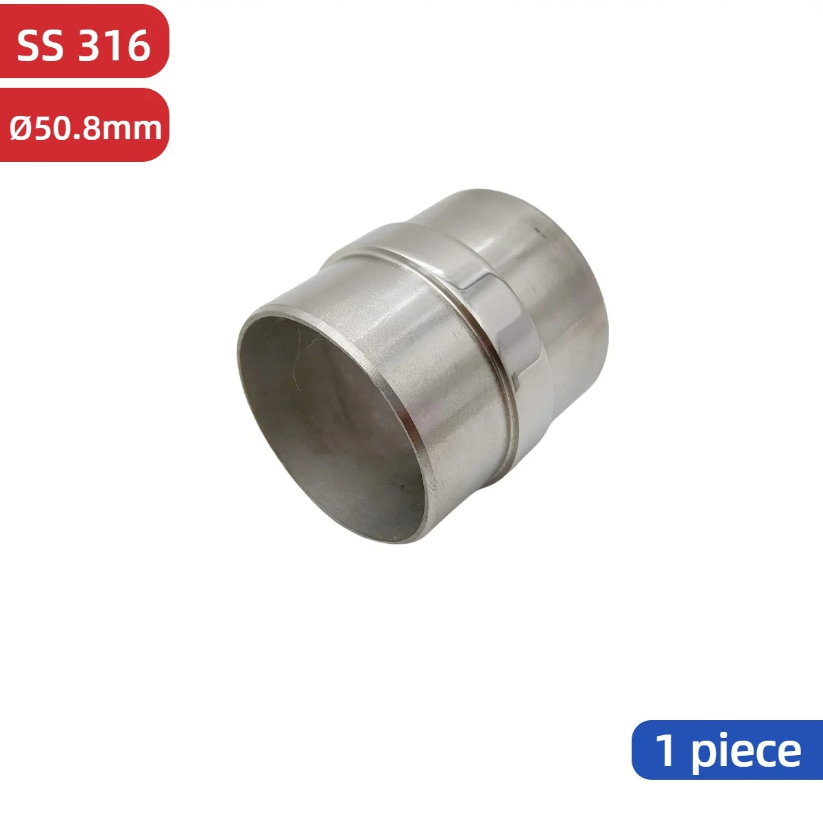 50.8mm Stainless Steel Stair Railing Flush Joiner In-line 180 Degree Handrail Connector Balcony Railing Joiner