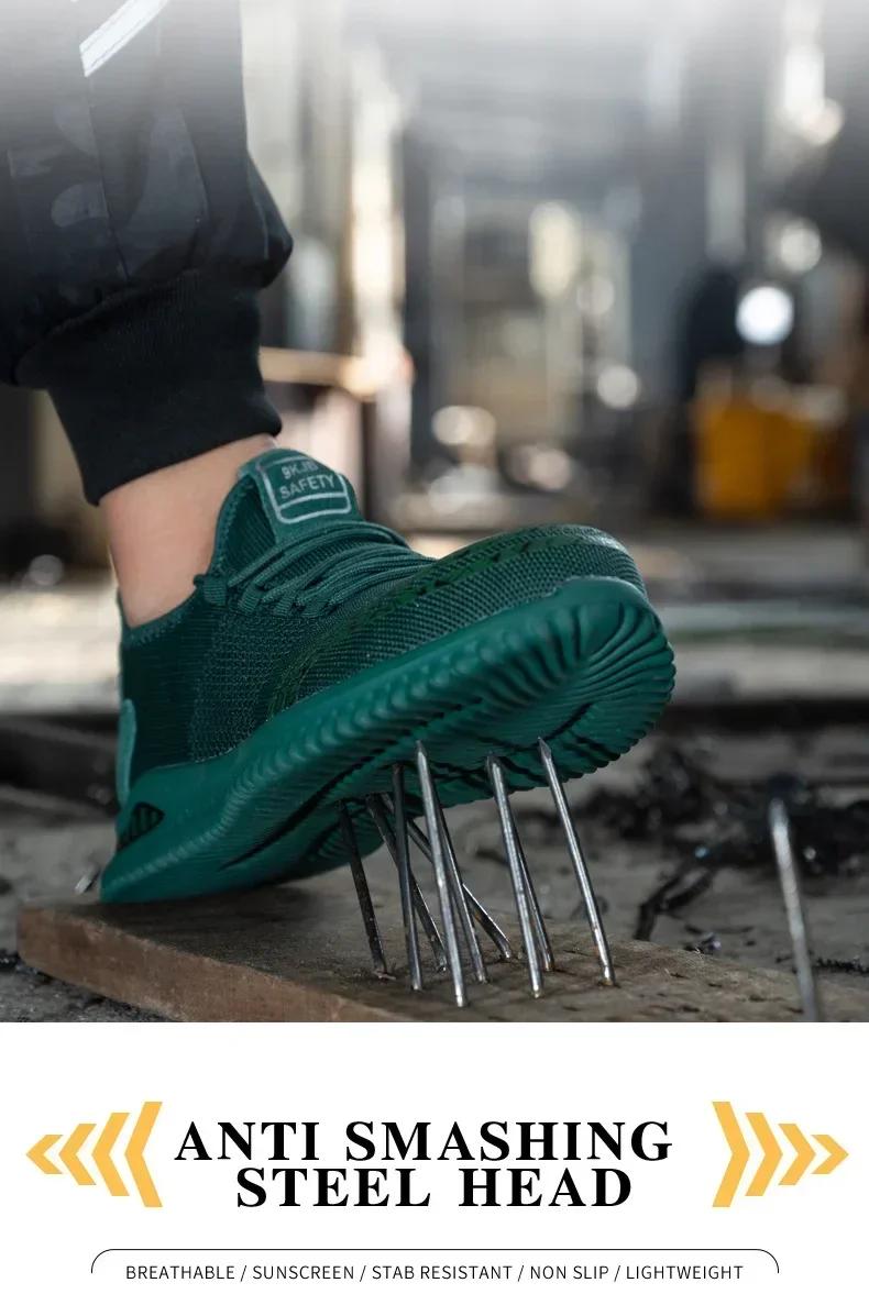 Men's Breathable Mesh Surface Anti Impact and Anti Puncture Sole Safety Shoes Summer One Piece for Distribution
