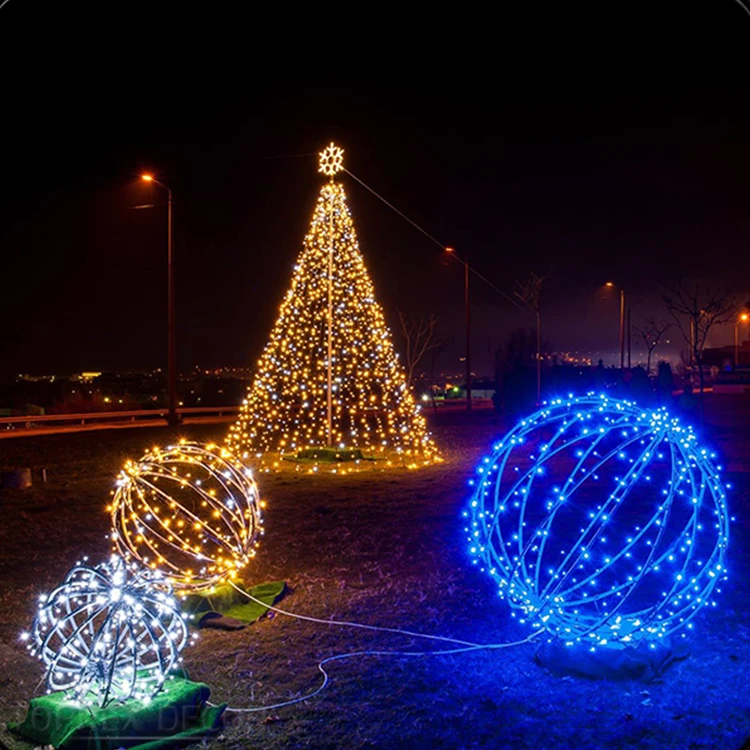 IP65 Featured Supplier Bulk Yellow Red White Christmas Ornaments Outdoor Led Garden Ball Light for Lighting Decorations
