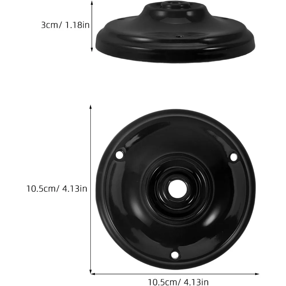 JOYINLED Wall Mount 105mm Ceramic Lamp Base Retro Vintage Ceiling Black Hook Holder Plate Chandelier Pendant Light Lamp Holder