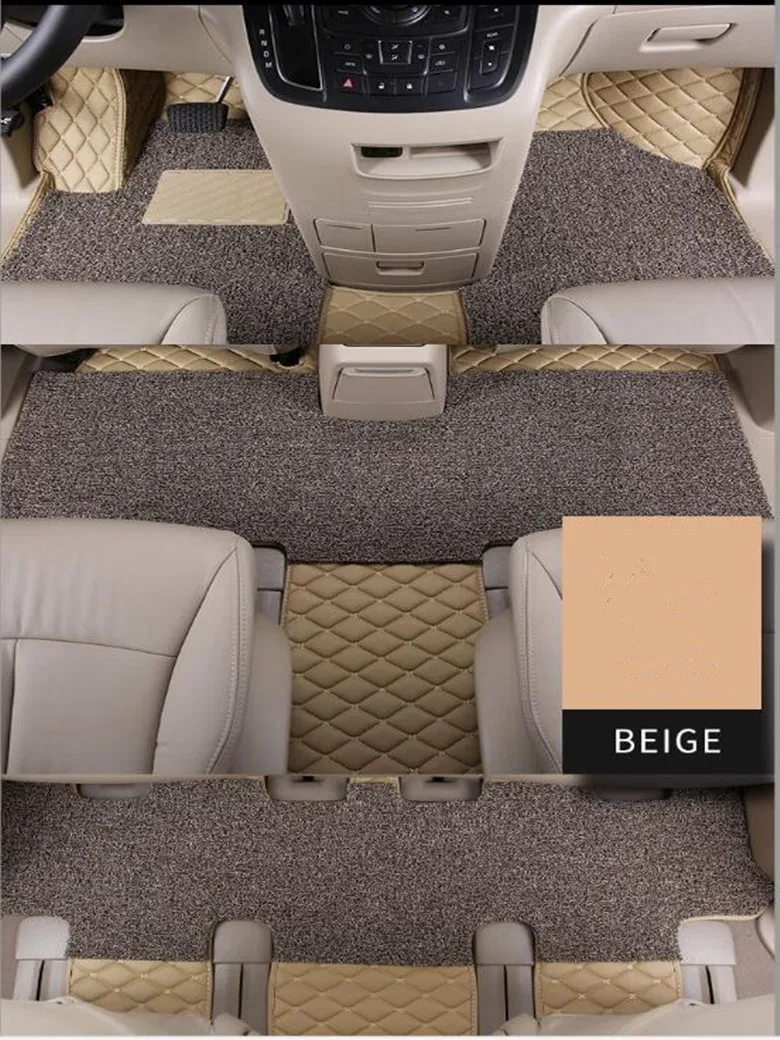 

Custom full set car floor mats + trunk mat for Mercedes Benz Viano W639 2022-2003 7 8 seats waterproof double layers carpets