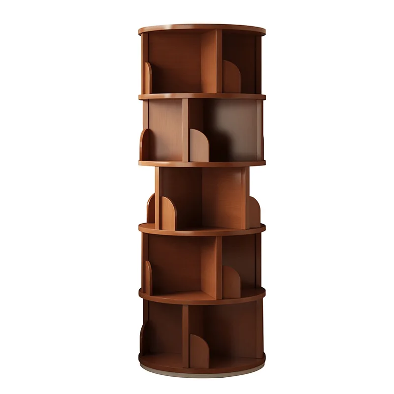 Rotating display cabinet, study room, living room, floor-standing children's book storage rack, corner integrated cabinet