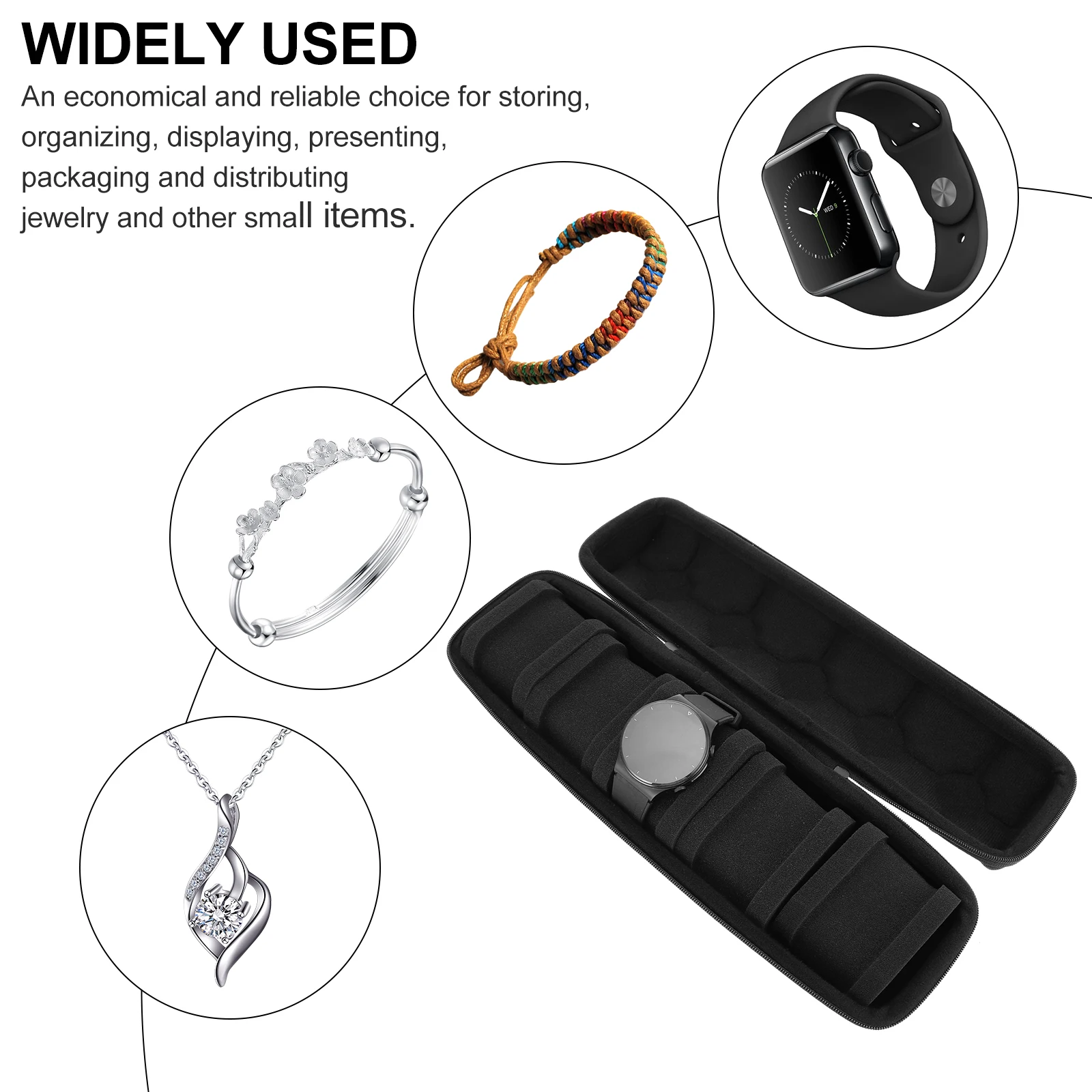 

1 pc EVA Protective Men Jewelry Organizer Anti Fall Container Black Box Anti-Fall Box Bag Eva Watch Cases Watch Holder