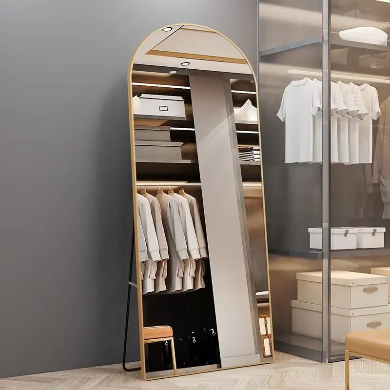 Arched Aluminum Full Length Mirror Large Floor to Ceiling Standing Mirrors for Home Bedroom Living Room Clothing Store Decor