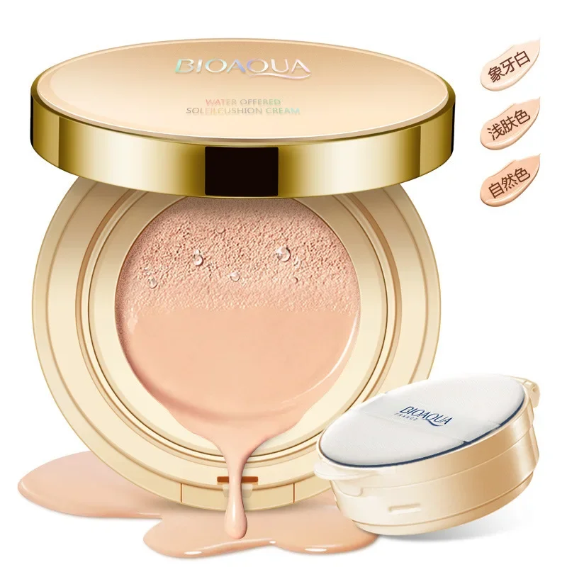 BIOAQUA Air Cushion BB Cream Brighten Concealer Moisturizer Foundation Face Whitening Makeup Facial Base Perfect Cover Cosmetics