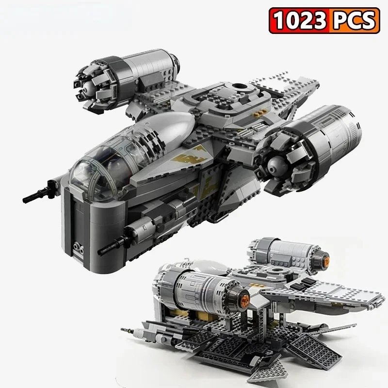 1023PCSThe Razor Crest MOC spaceship Toy Model Star Plan Building Blocks Airship Building Blocks Toys Children's Christmas Gifts