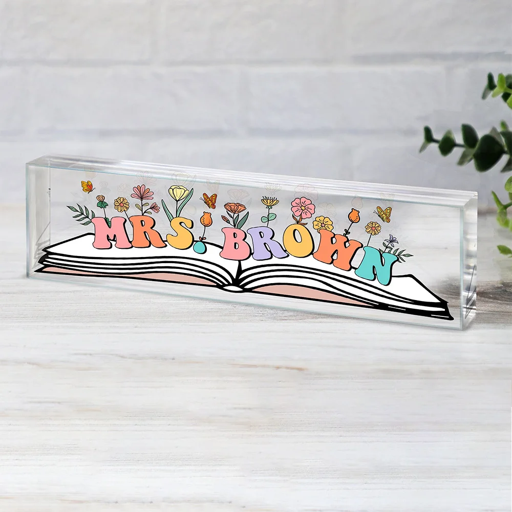 1 шт. настольная табличка из ПММА на заказ — персонализированный текст, милый и прозрачный, с лазерной гравировкой, сделай сам, идеальные подарки для подростков и ежедневного использования D