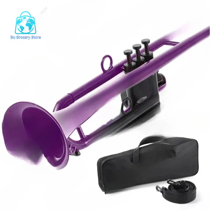 B-flat & C-flat Plastic Trumpet - Musical Instrument for Adults, Children, Beginners & Professional Students