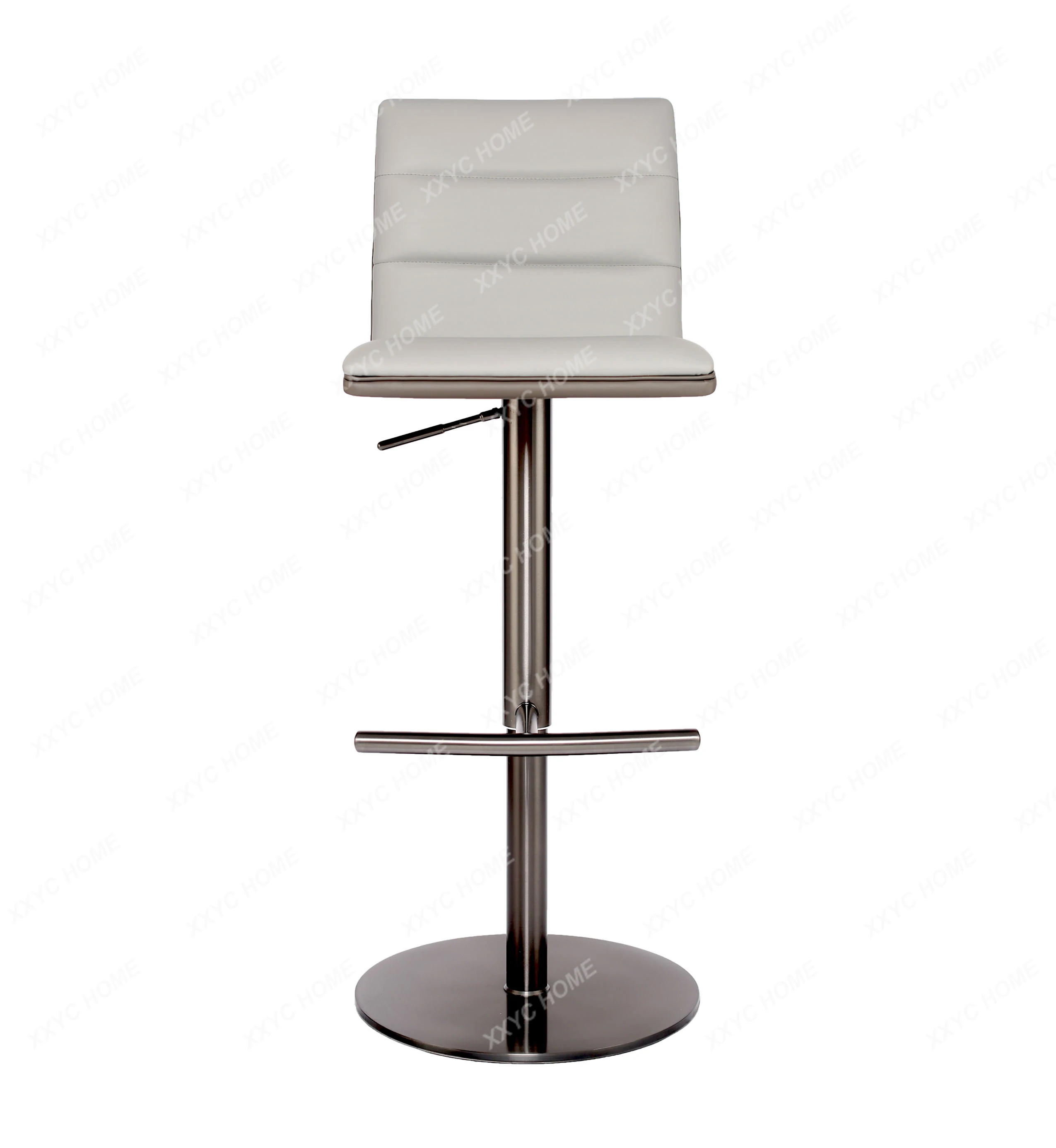 Counter Height Bar Stools with Back, Modern Adjustable Swivel Chair with Polished Rose Stainless Steel Legs for Kitchen Counter