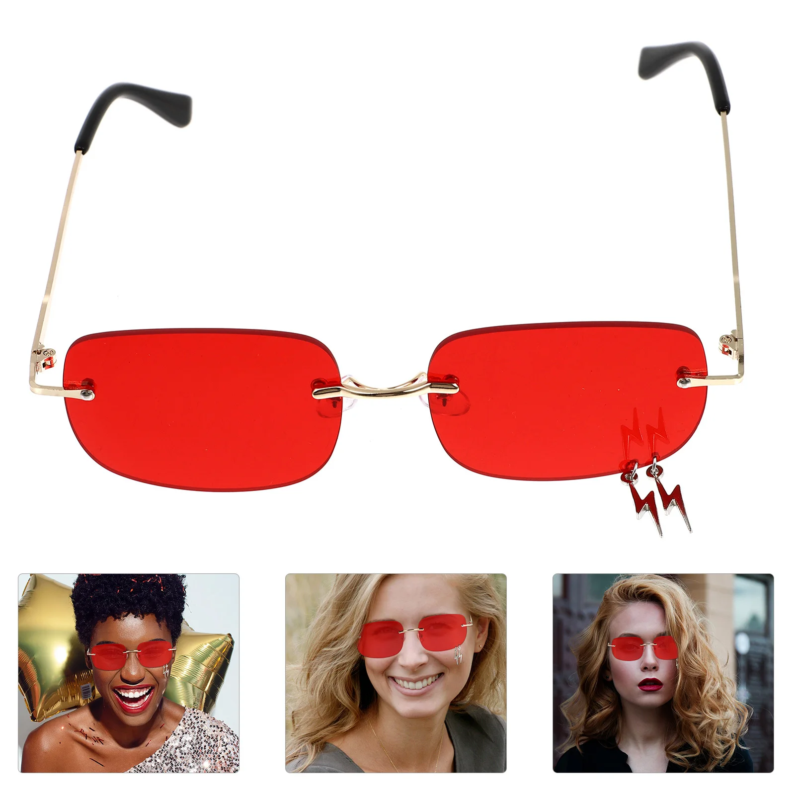 

Rimless Sunglasses Metal Eyewear For Frameless Eyeglasses Party Festival Photography Props Decorative Travel Glasses