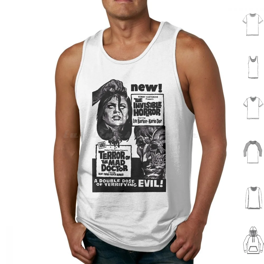 Vintage Horror Terror Halloween Monster Poster Horror Movie Tank Tops Print Cotton Horror Movie Halloween Film