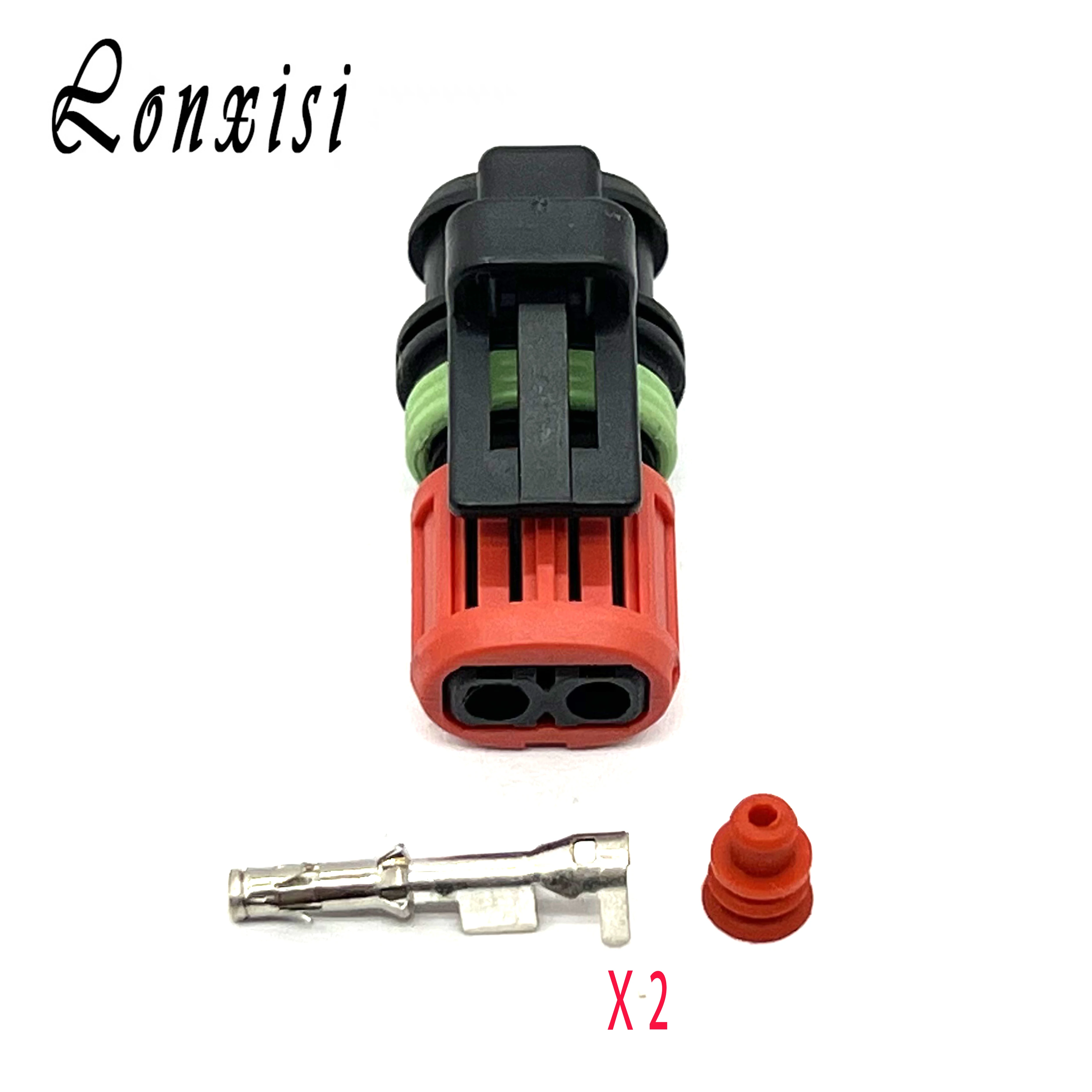 2 Pin Tyco 1337245-3 Electrical Waterproof Connectors For Volvo Excavator EC210 EC360 EC480 Lnjector