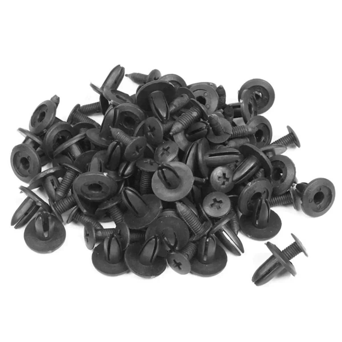 50/100PCS Car Fastener Clip fit 8mm Hole Plastic Rivets Fasteners Screw Car Bumper Fender Black Rivet for Kia Toyota Nissan VW