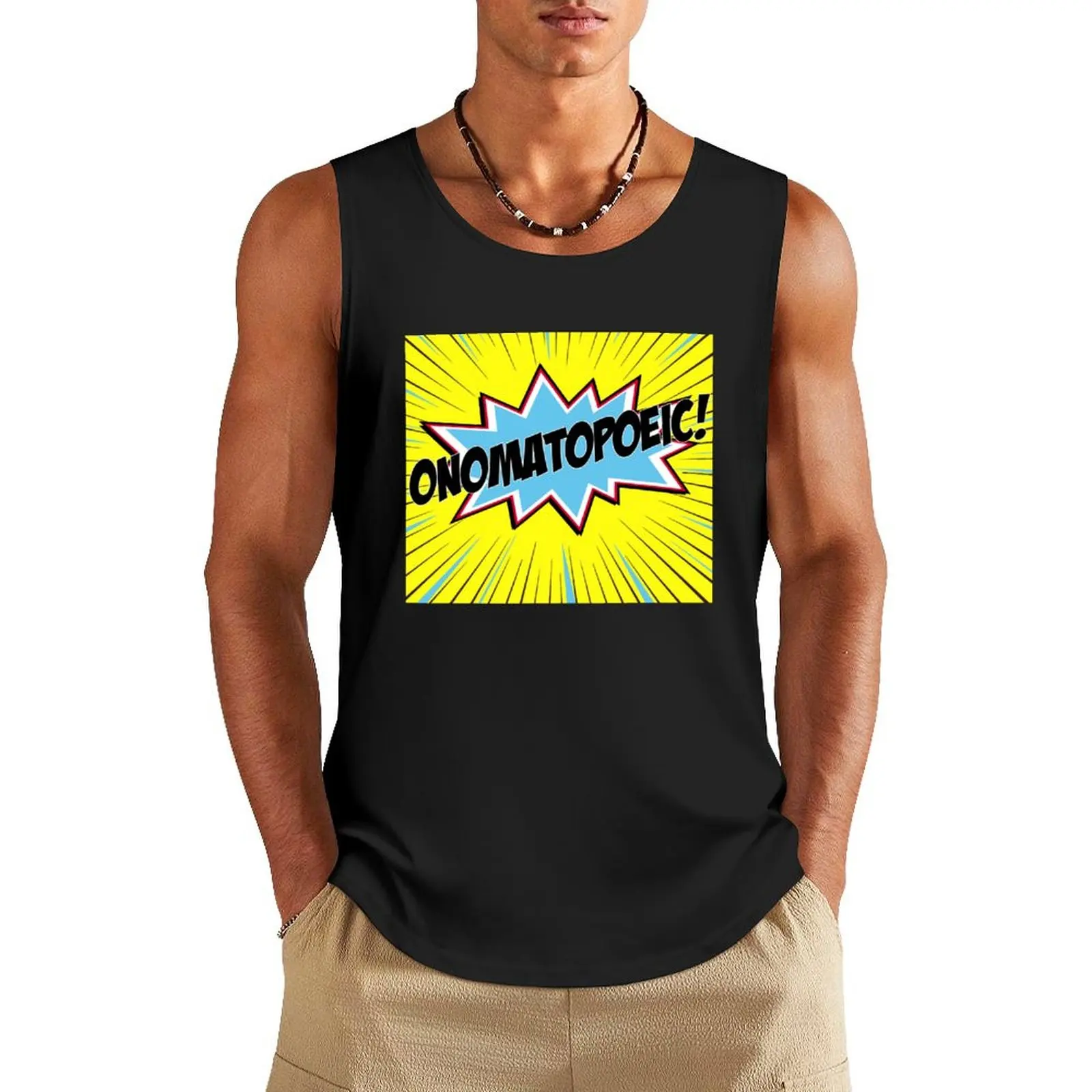Onomatopoeic! Tank Top gym summer 2024 gym t-shirts man