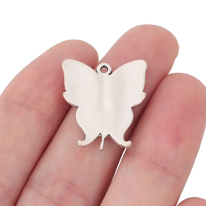 10 x Tibetan Silver Color Butterfly Fairy Charms Pendants for DIY Necklace Jewelry Making Findings Accessories 24x21mm