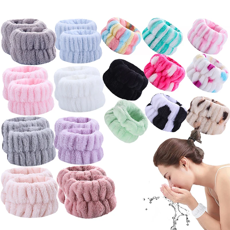 Soft Microfiber Toalha Pulseiras para lavar o rosto, Wrist Washband Belt, Absorção de água, Evitar a umidade