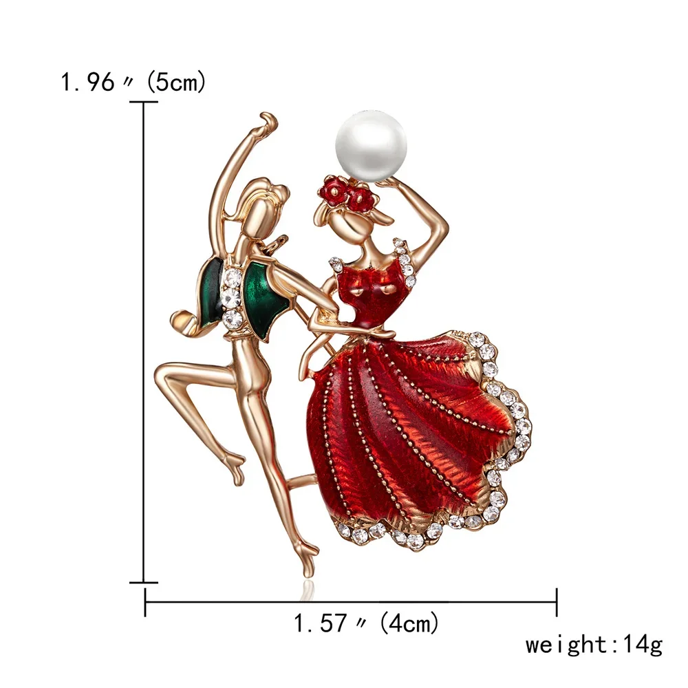 Dancing Girls Brooches Pins For Women Wings Angel Girl Lapel Pins Fashion Wedding Jewelry Decorative Suit Clothing Brooch Badges