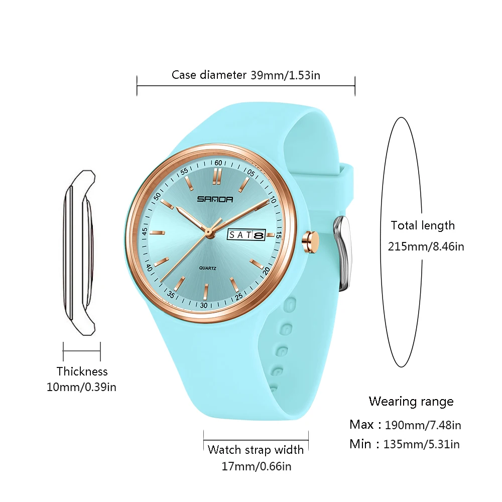 Fashion Calendar High Guality Women's Quartz Watch Silicone strap Ladies Watches Simple Elegant Watch For Woman Lady Wristwatch.