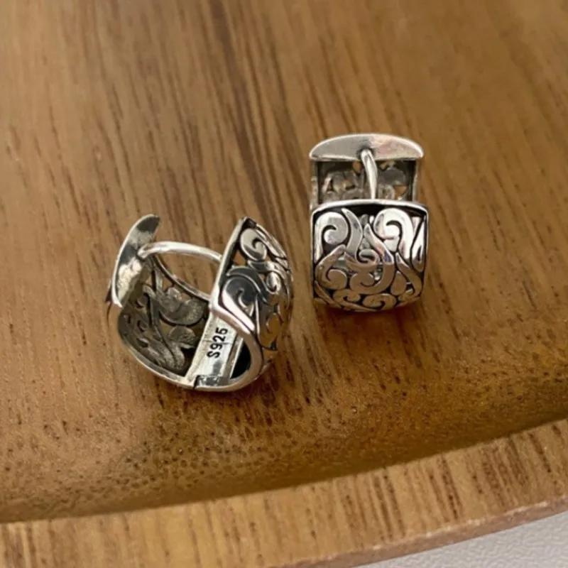 

Женские серьги VENTFILLE из стерлингового серебра 925 пробы, модные простые серьги в стиле ретро, ювелирные изделия для предотвращения аллергии, аксессуары для вечеринок