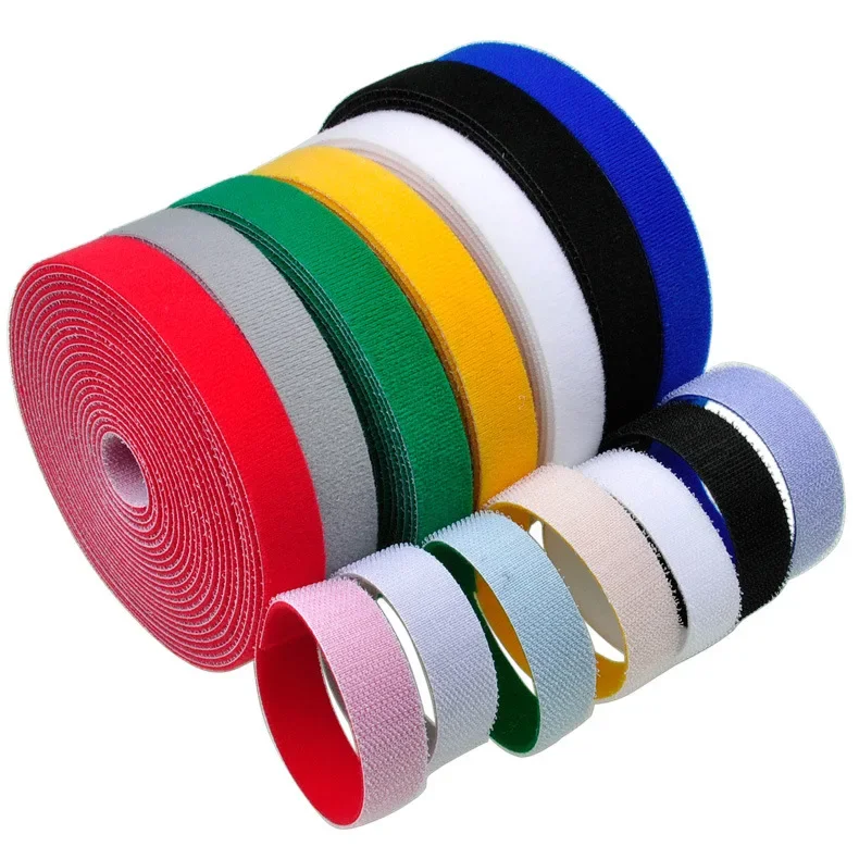 1.5M/Roll Fastening Tape Reusable Cable Straps Cable Ties Double-sided Adhesive Roll Wires Wire Organizer Management Protector