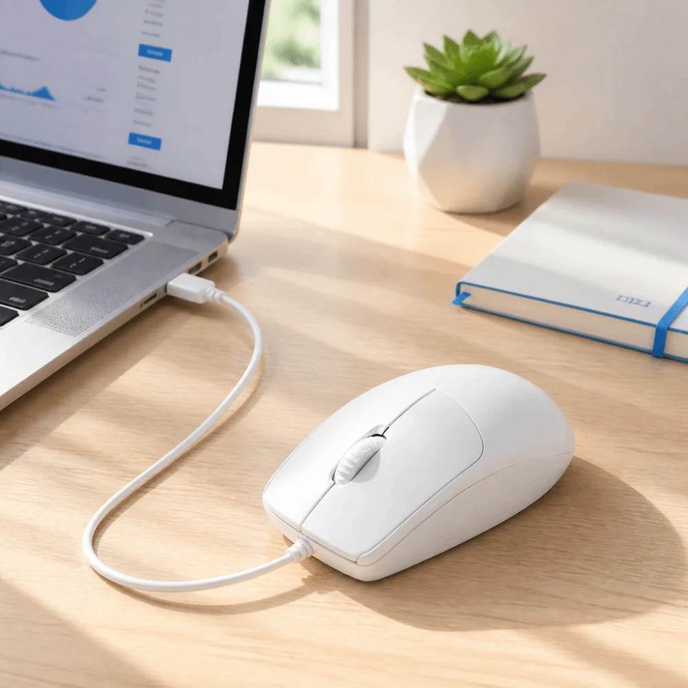 Durable 1200 DPI Optical Sensor Wired Mouse Silent Click 1.5m Cable Type C Mouse Type C Wired Computer Mouse Home Office