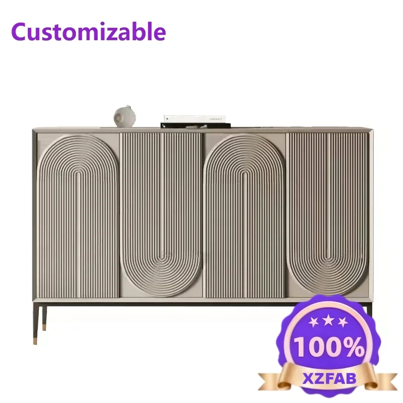 Factory Direct 2026 Unique elegant design side cabinet for living room plywood and stainless steel TV cabinet Hot sales