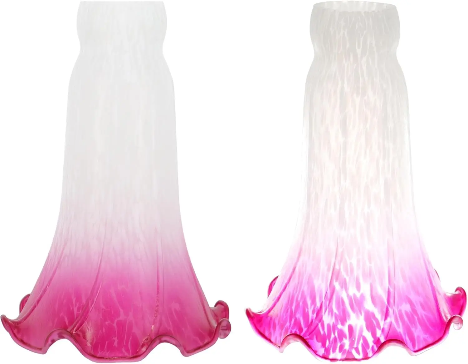 

Lily Flower Glass Lampshade Replacement, 2 Pack,Tulip Style Table Floor Lamp Shade Replacement 4.2" x 4.2" x 6.7" (White