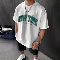 T-shirt et short College New York pour hommes, sensation nationale trempée, survêtement d'été, manches courtes, ensemble 2 pièces, vêtements pour hommes