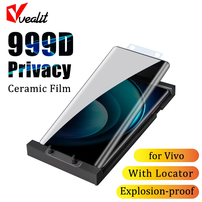 

Изогнутая керамическая защита экрана 999D для Vivo X100 X90S X80 X70 X60 Pro Plus противошпионская мягкая пленка для Vivo S18 S17 S16 Pro