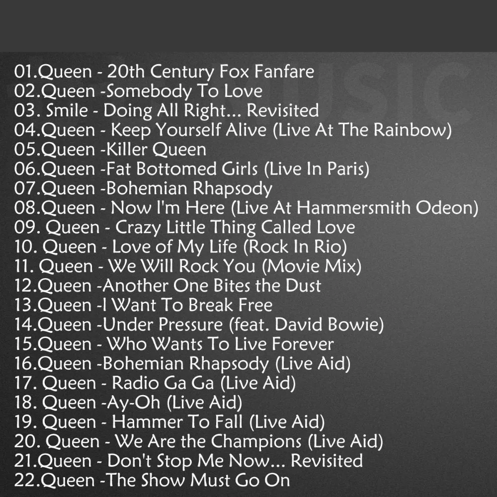 Coleção de CDs de Música Rock do Filme Queen Bohemian Rhapsody