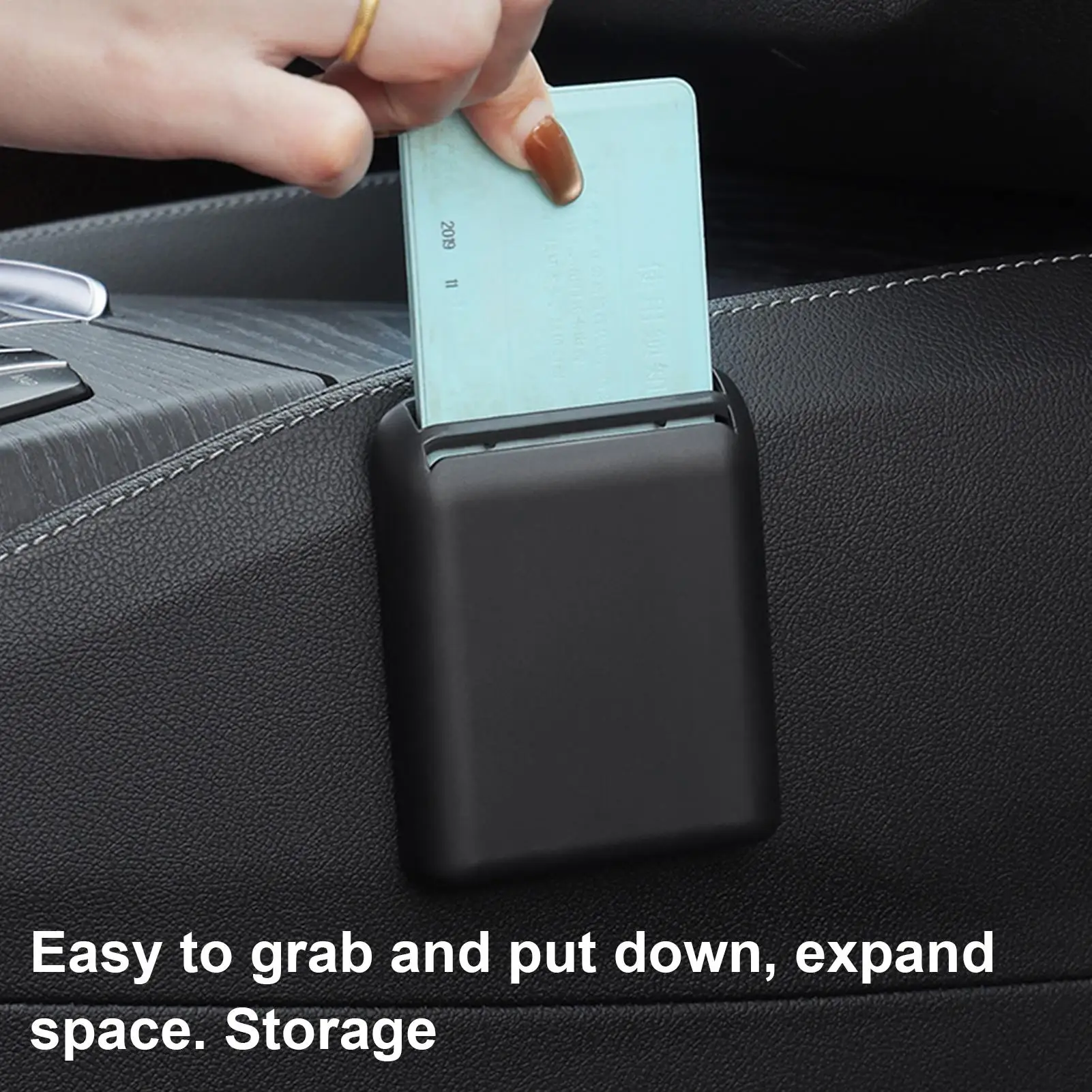 Car Card Organizer Adhesive Interior Receipt Storage Slot Registration Card Holder for Cars Sedans SUVs Trucks Pickups - view 3