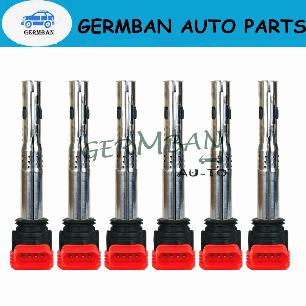 06E905115E Left Corner 6* Ignition Coil 07K905715F For VW Touareg Aud A4 S4 A5 A6 S6 Alroad A7 A8 Q5 Q7 R8 2.8 3.0 3.2 V6 4.2 V8