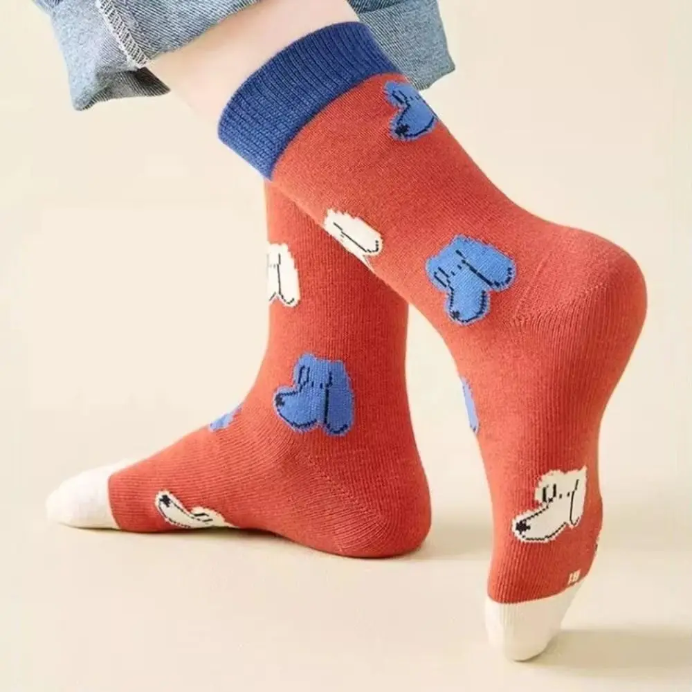 5 Pairs Creativity Cotton Baby Socks Cartoon Puppy Keep Warm Children's Socks Cold-proof Breathable Home Socks Autumn and Winter