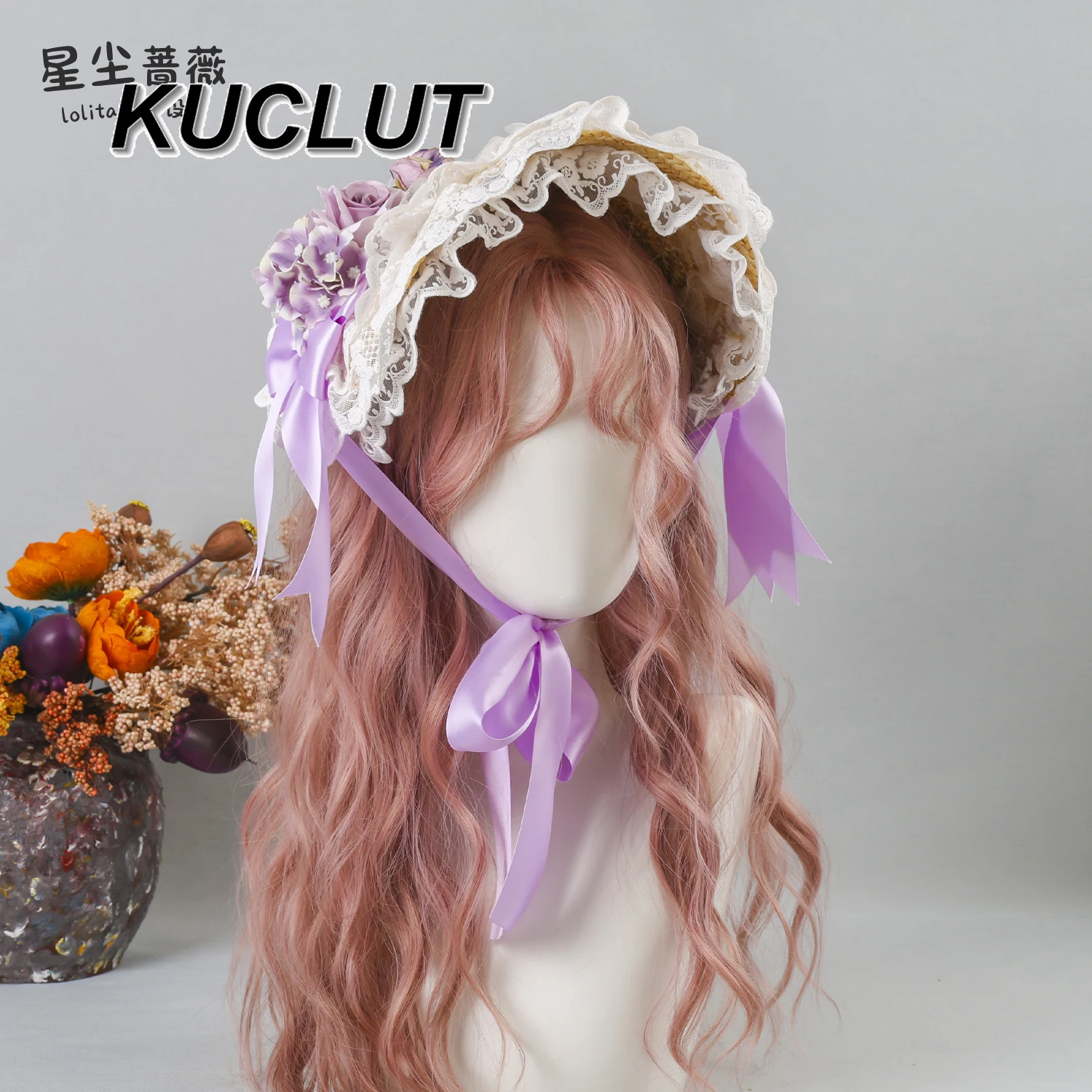 

Fashion Lolita Style Cosplay Accessories for Lady Original Design Lace Straw Women's Hats Sweet Cute Bow Flat Hat 2025 New