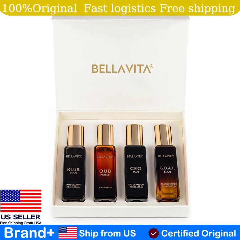 Bellavita Luxury Men Perfume Gift Set with CEO Man G.O.A.T. Klub and Oud 80ml Perfume Long Lasting Fragrance Hair and Body Spray