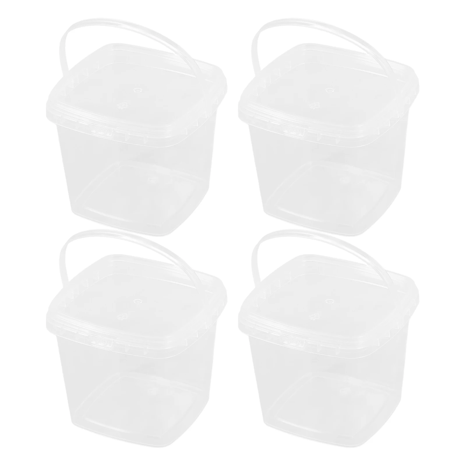 

4pcs Ice Cream Containers Transparent Plastic Storage Boxes for Homemade Ice Cream Freezer Container Kitchen Supplies Yogurt
