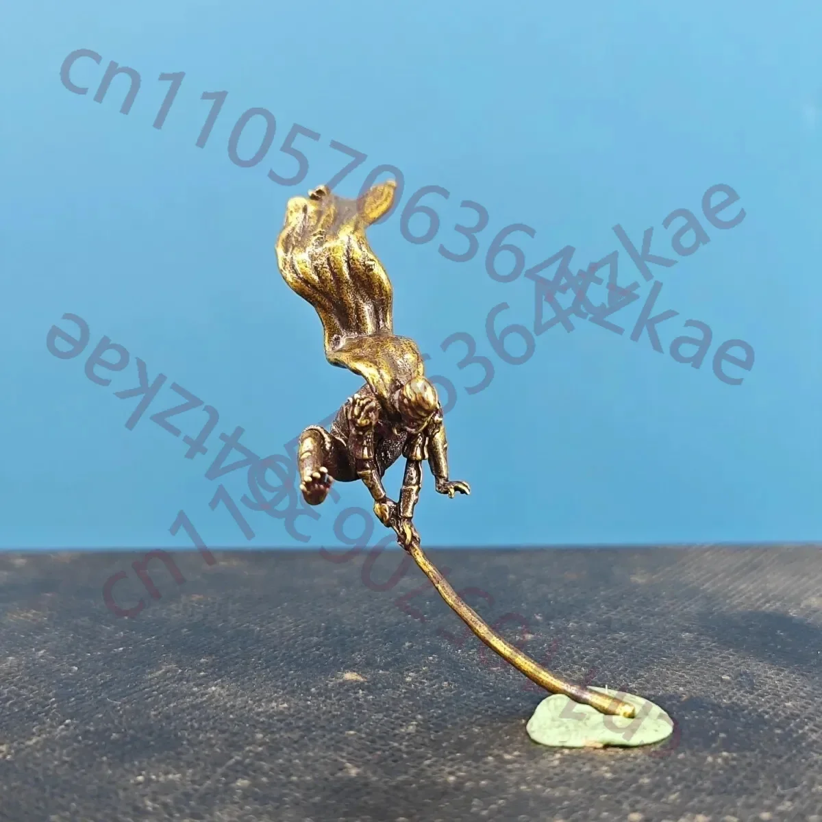 Vintage Brass Anime Character Ornaments Sun Wukong Mini Statue Rockery Bonsai