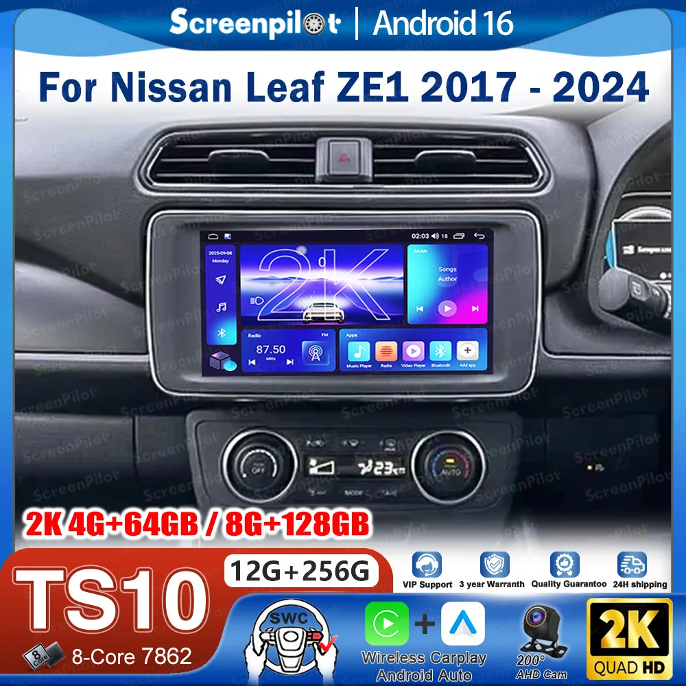 

Автомагнитола Android 16 для Nissan Leaf ZE1 2017-2024, мультимедийный видеоплеер, GPS-навигация, сенсорный экран, Bluetooth