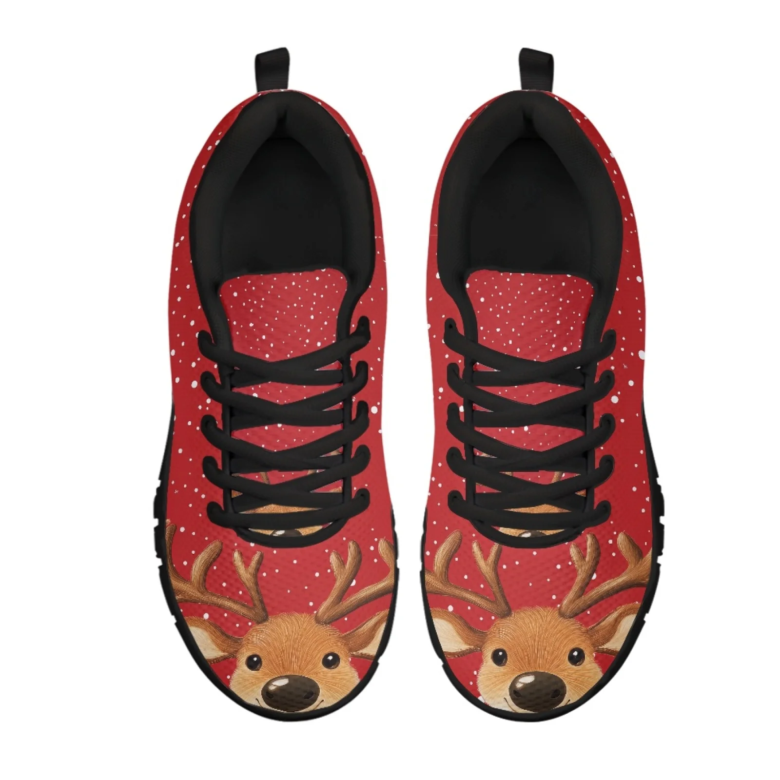 Coloranimal Christmas Reindeer Men Comfortable Shoes for Teachers Standing All Day Cushion Walking Shoes for Travel