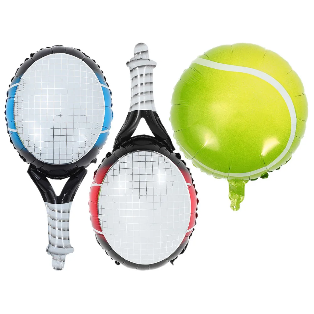 

1Set Tennis Ball Balloons Creative Racket Design Aluminum Foil Party Decorations Easy Hanging Indoor Outdoor