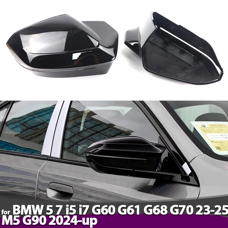 

for BMW 5 7 I5 I7 Series G60 G61 G68 G70 M5 G90 Left Hand Drive 2023-26 M Look Replacement mirror cover Black mirror Overlay