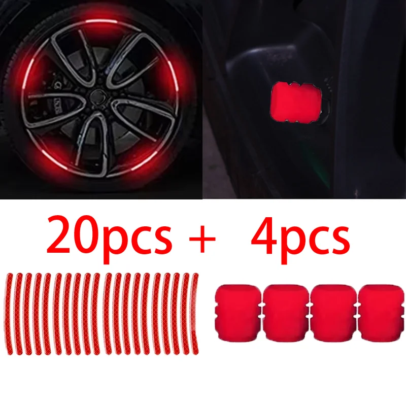 Moto Wheel Reflective Stickers Luminous Valve Caps High Quality DIY Car Bicycle Tyre Fluorescent Hub Motorcycle Accessories