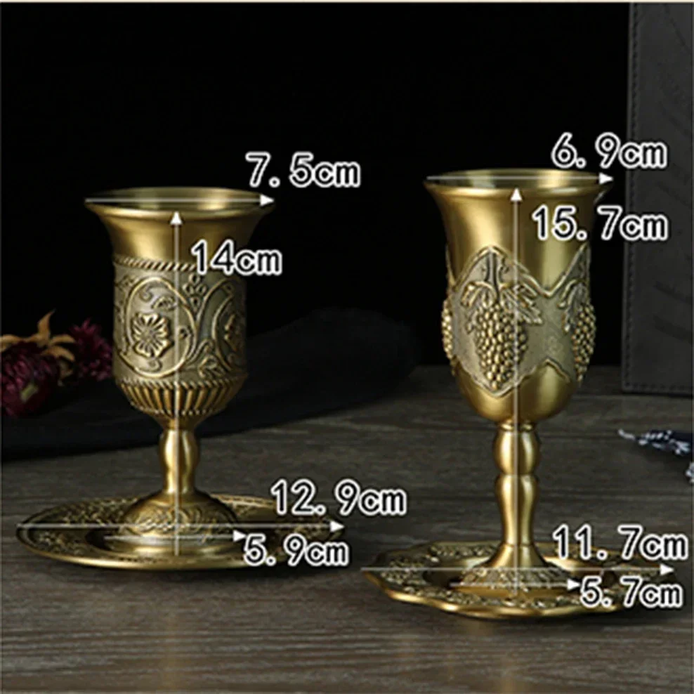 Licor Retro Europeu De Vidro, Cálice De Liga, Conjunto De Álcool Antigo, Armário De Vinho, Decoração De Casa Ornamentos, Taça De Vinho De Bronze