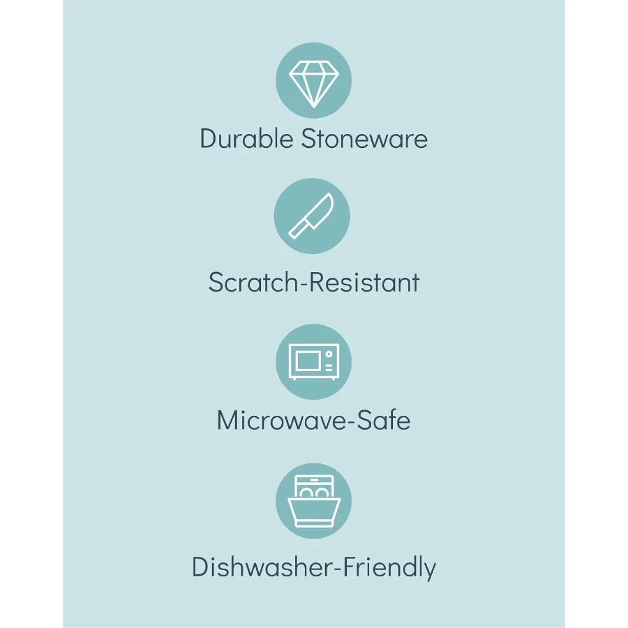 Conjunto de louça de grés preto fosco para 4 pessoas com 12 peças Ideal para jantares diários e ocasiões especiais Máquina de lavar louça mi