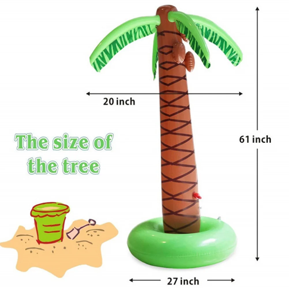 رذاذ الماء نفخ شجرة جوز الهند الاستوائية الصيف الطرف الديكور هاواي لوا بركة الدعامة شجرة استوائية قابلة للنفخ