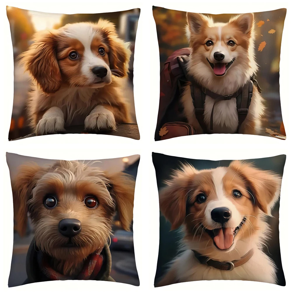 Poszewka na poduszkę Cute Dog Poszewka na poduszkę do salonu Sypialnia Sofa Poszewka na poduszkę samochodową