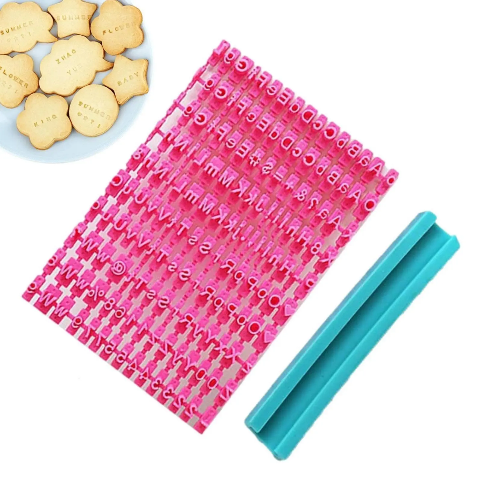 

Alphabet Number Stamp Set Food-Grade Plastic Letter and Symbol Stamp Mold Symbol Fondant Stamps Cake Decoration